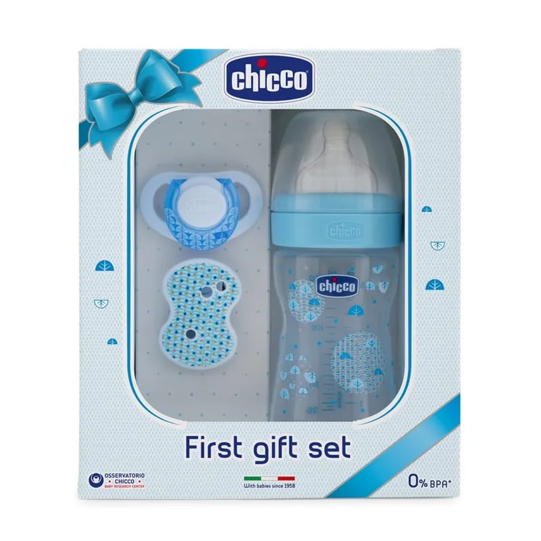 Set Primo Regalo Well Being Silicone Azzurro 0M+