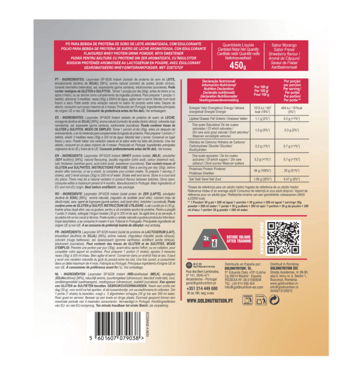 Total Iso Whey 450g da Gold Nutrition