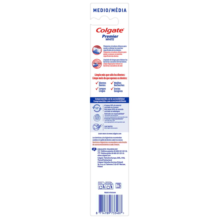 Cepillo Dental Premier White Medium de Colgate