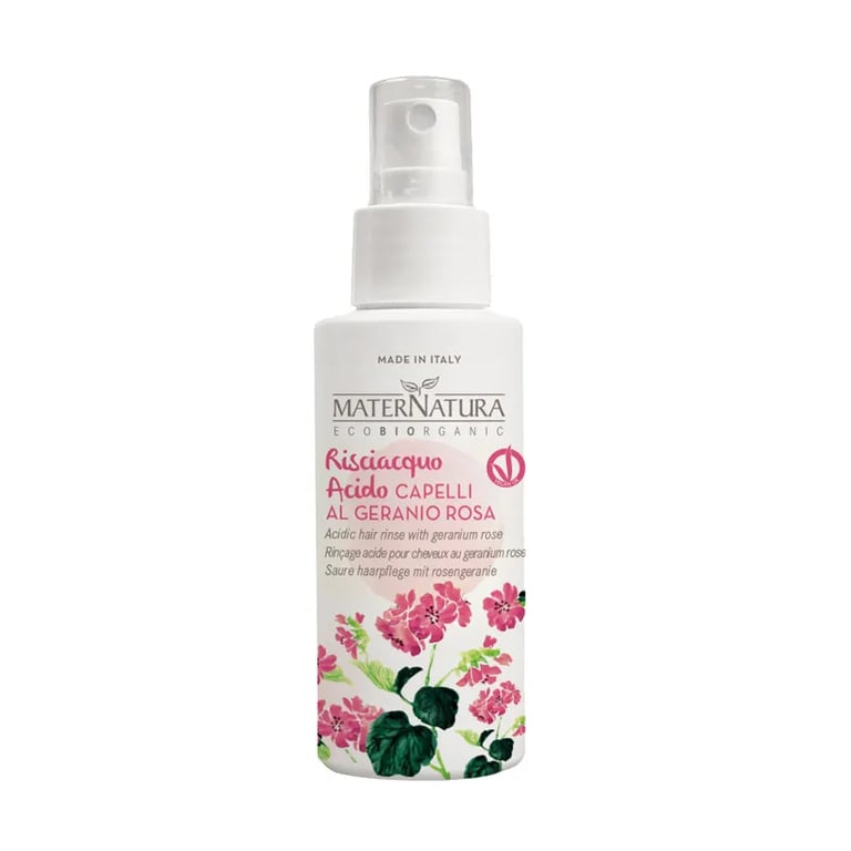 ENJUAGUE ÁCIDO DE GERANIO ROSA PARA EL CABELLO