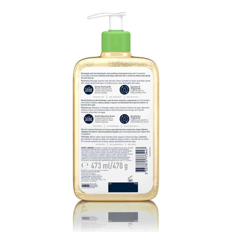 Feuchtigkeitsspendendes schäumendes Öl-Reinigungsmittel 473 ml von Cerave