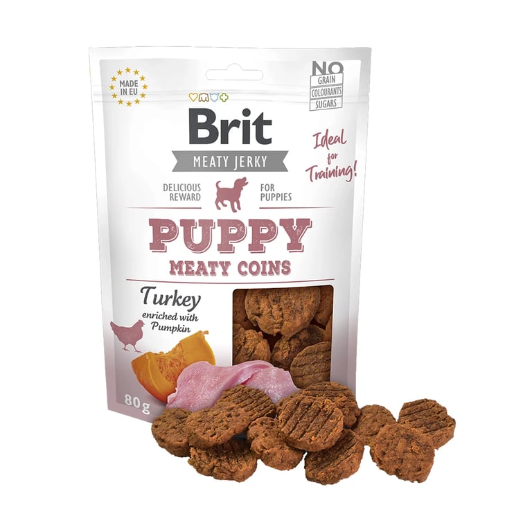 Meaty Jerky Snack Dog Puppy Meaty Coins Tacchino