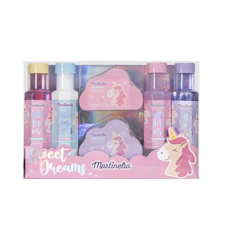 Einhorn Bad Geschenkset Badegel + Shampoo + Lotion + Badebomben