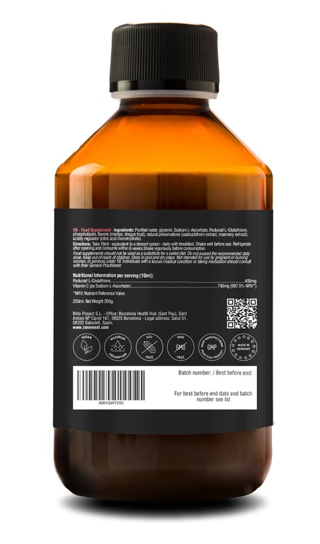 L-Glutatión Liposomado + Vitamina C 250 ml de Zenement