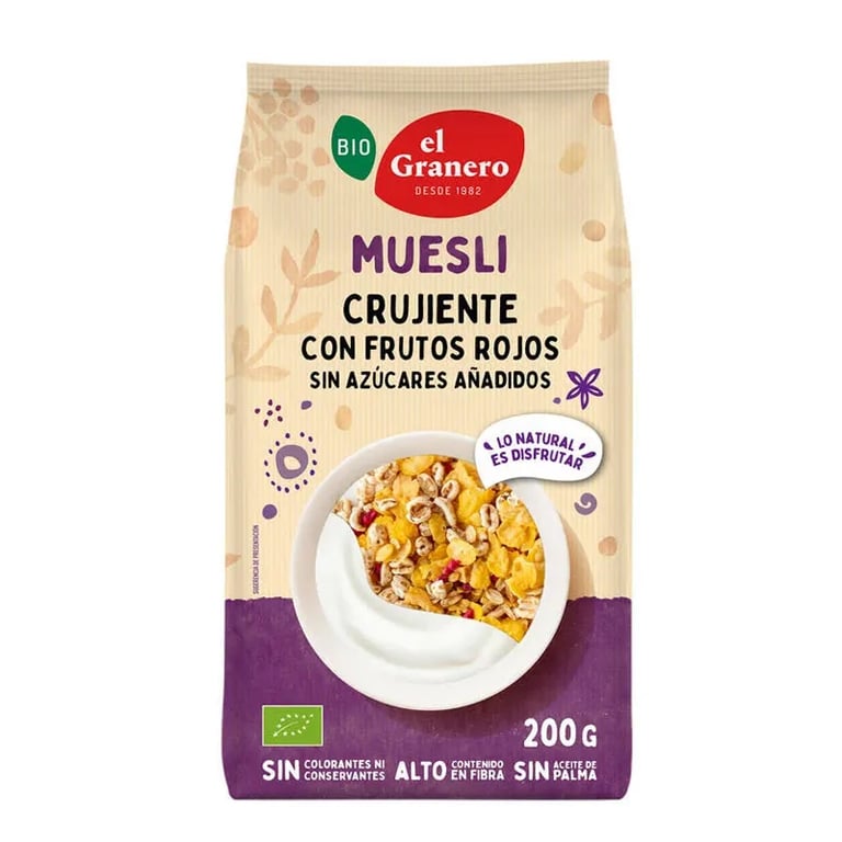 Muesli Croustillant Avec Fruits Rouges Bio