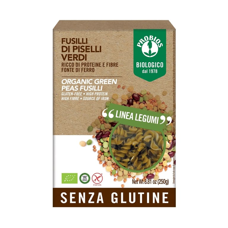 Fusilli De Guisantes Verdes Sin Gluten Bio