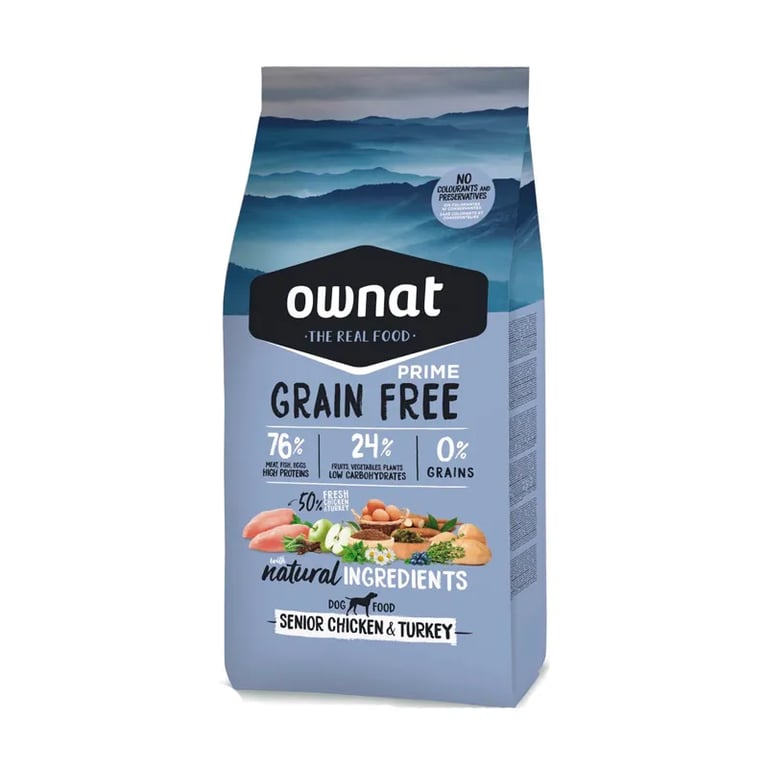 Prime Grain Free Ração Cão Senior Frango Peru