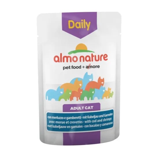 Adult Cat Daily Bacalao y Camarones 70g