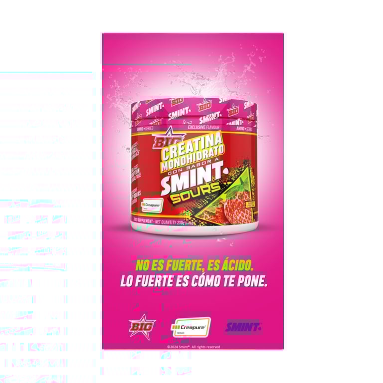 Creatina Monohidrato Smint Sours Creapure 210g de Big
