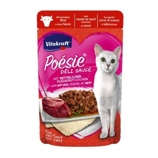 Poésie Natvoer Voor Katten Rundvlees 1 Zak Van 85g