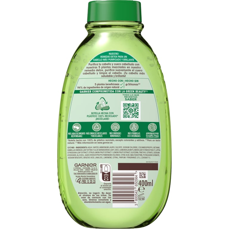 Original Remedies Champú Detox 400 ml de Garnier