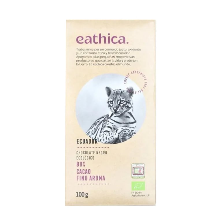 Chocolate Negro 80% Cacao Ecuador Bio