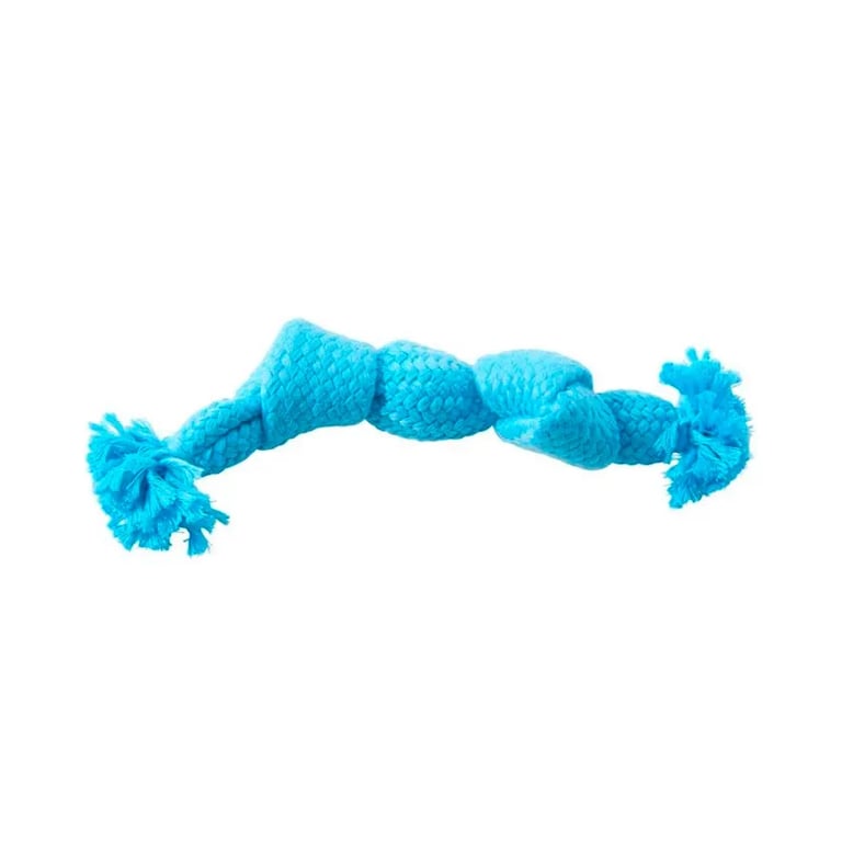 Spielzeug Hund Seil Mit Quietscher Blau 23 cm