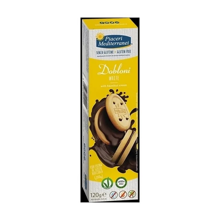 Galletas Dobloni White Crema Avellana Sin Gluten
