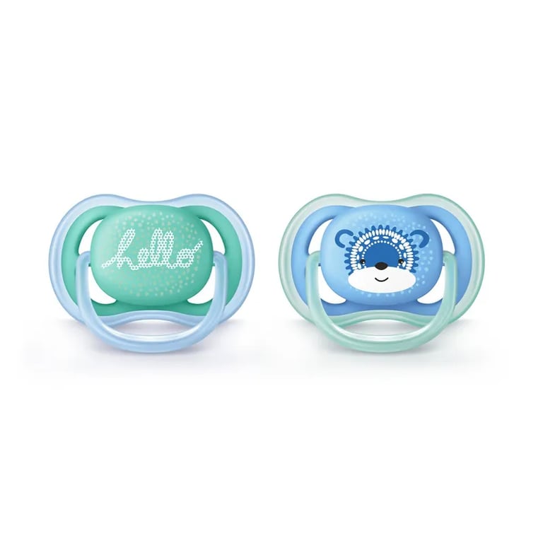 Ultra Air Silikon-Schnuller Blau Und Grün 6-18M
