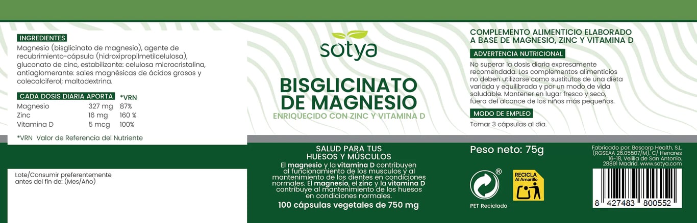 Magnesium-Bisglycinat 750 mg - imagen 5 de 5