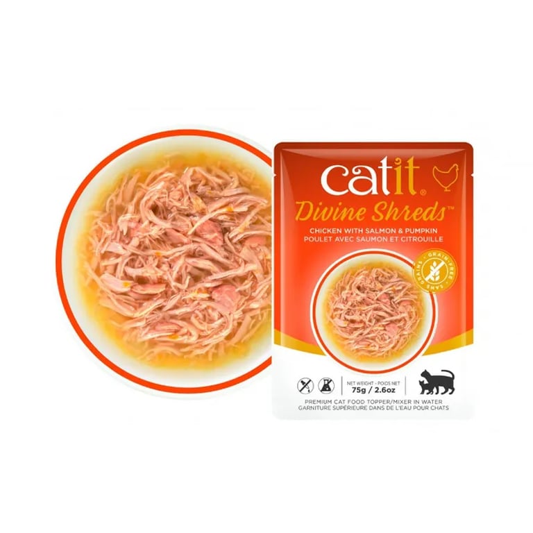 Divine Shreds Soupe Pour Chat Au Poulet Saumon Et Courge