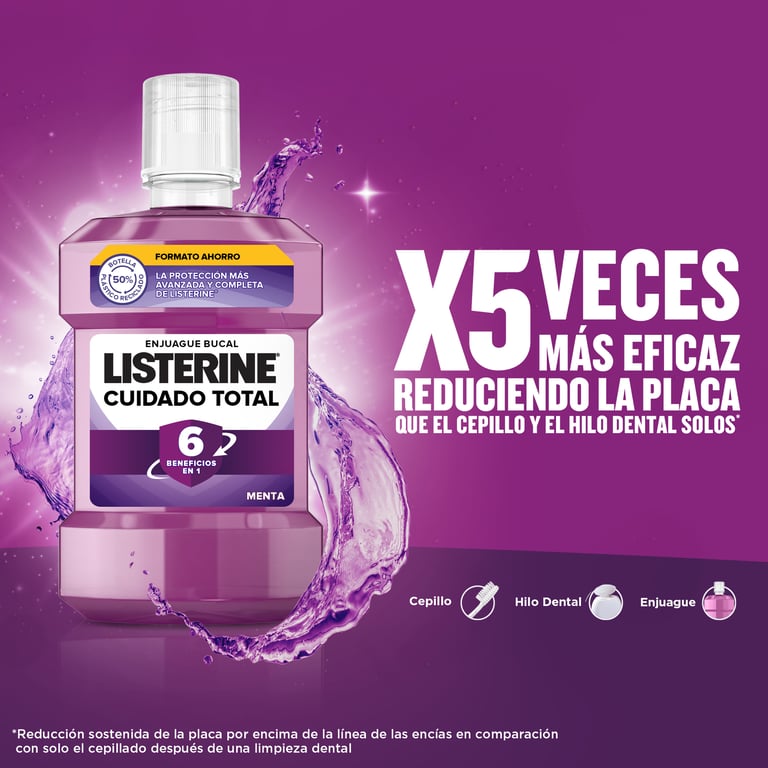 Total Care Bain de Bouche Lot 2 Unités 1000 ml de Listerine