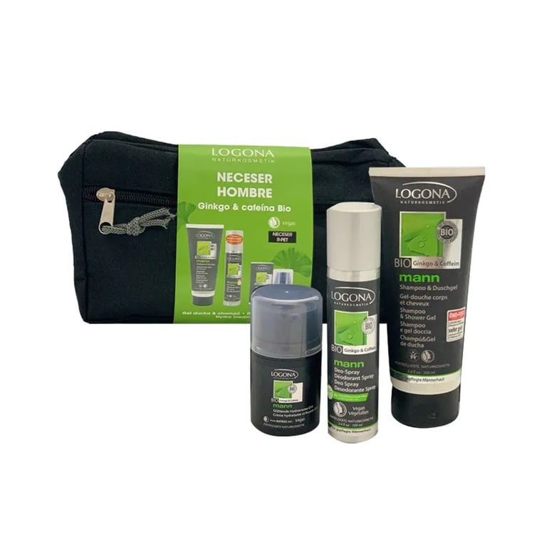 Neceser Hombre Ginkgo Cafeína Bio Lote 3 Piezas Gel Ducha 200 ml