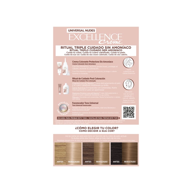 Excellence Creme Universal Nudes Tinte #8U-Light Blonde de L'Oreal Expert Professionnel