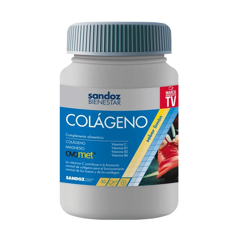 SANDOZ BIENESTAR COLÁGENO OVOMET Y MAGNESIO SABOR LIMON