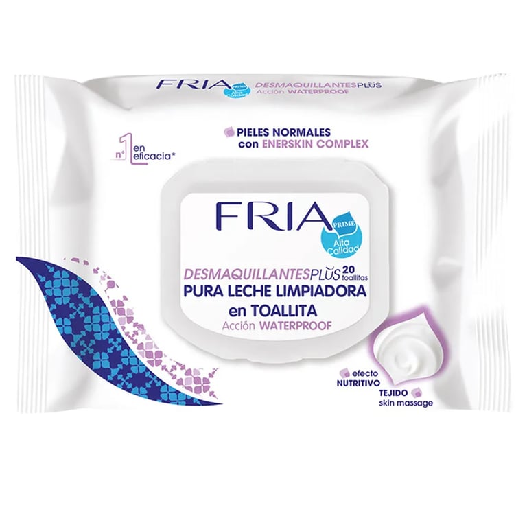 FRIA TOALLITAS DESMAQUILLANTES LECHE NUTRITIVA WATERPROOF