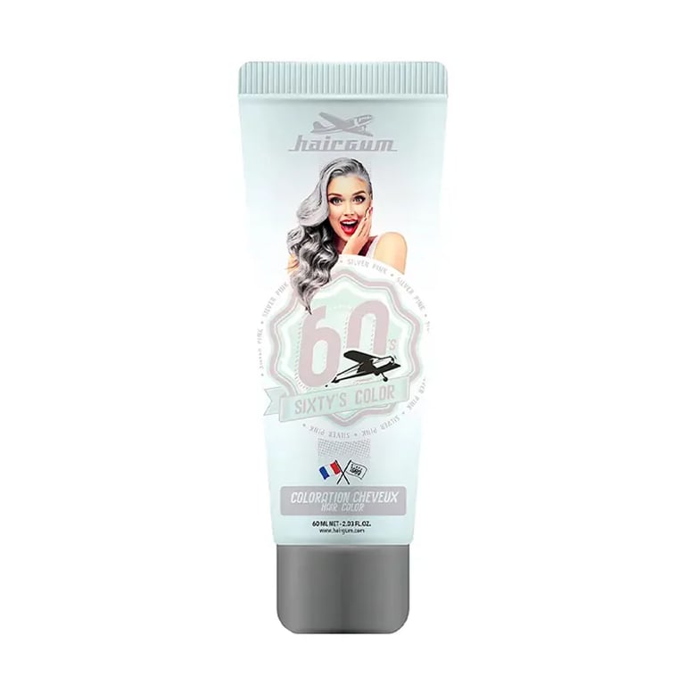 Sixty'S Color Hair Color #Silver Pink