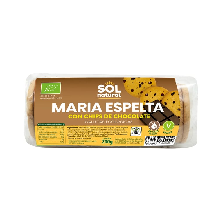 Galette Maria d’Épeautre avec Pépites de Chocolat Bio