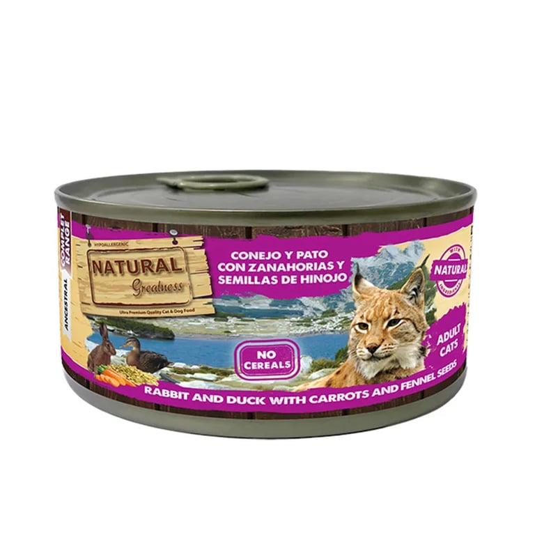 Chat Adulte Lapin Et Canard Avec Carottes Graines De Fenouil