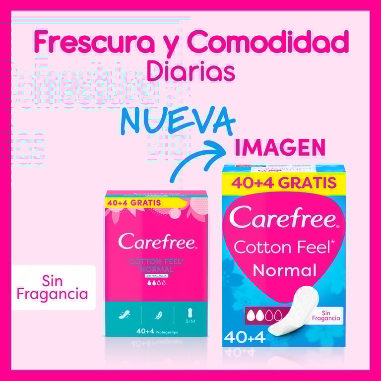 Cotton Feel Normal Sin Perfume 44 Unités de Carefree