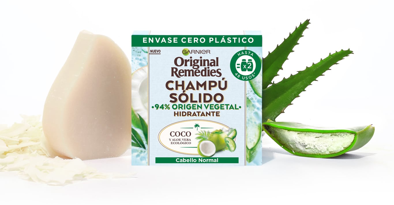 Original Remedies Shampooing Solide Noix de Coco et Aloe Vera 60g de Garnier