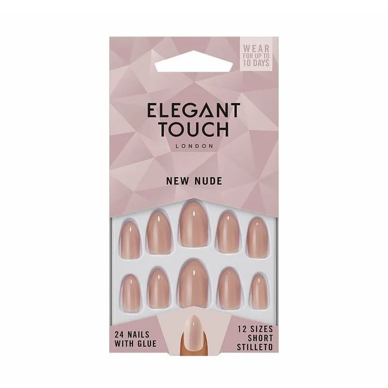 Core Colour Nails With Glue Short Stiletto #Blush Suede