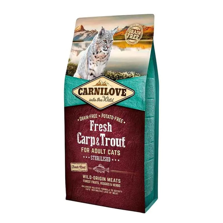 Katzenfutter für erwachsene Katzen Fresh Karpfen und Forelle