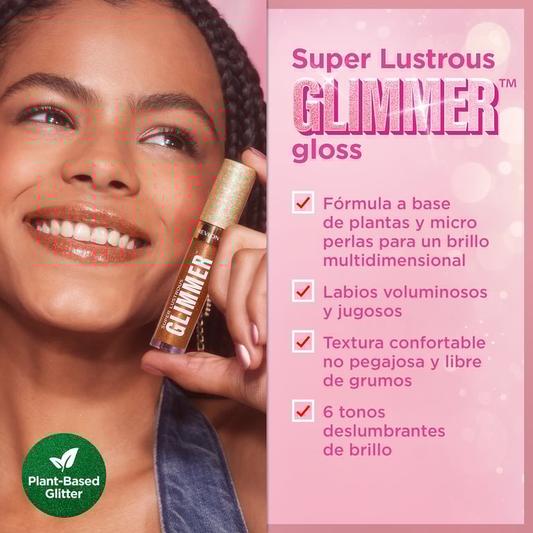 Super Lustrous Glimmer Gloss #08 Rose Glow de Revlon