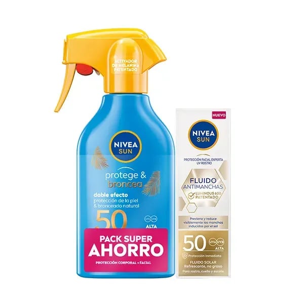 Nivea Sun Protege Bronzeia SPF50 270 ml + Fluido SPF50 40 ml