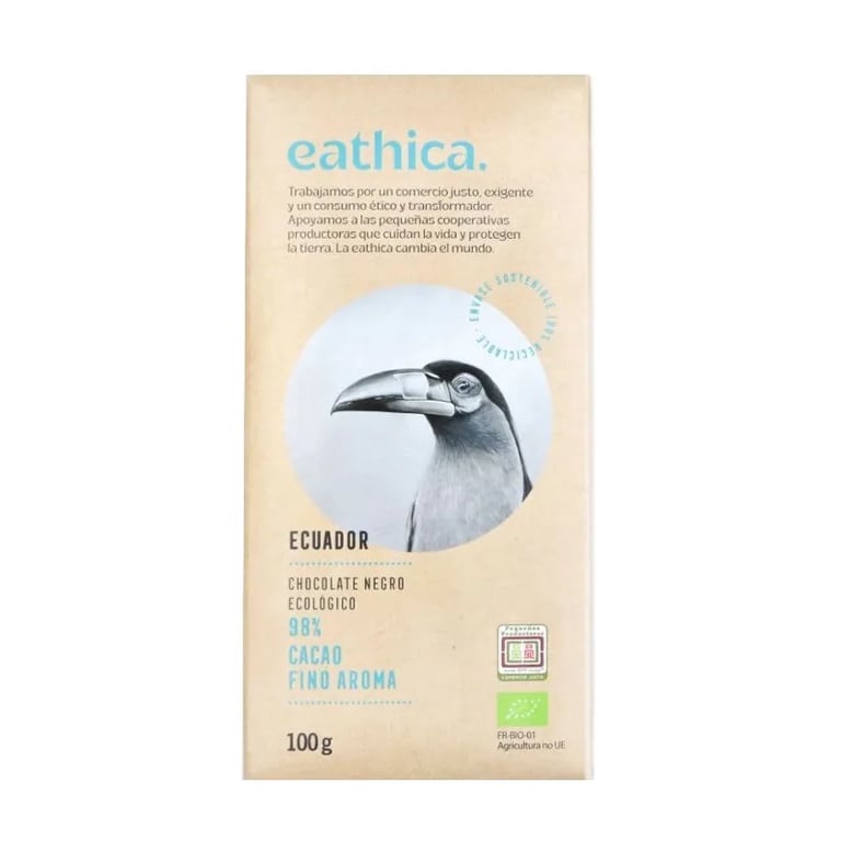 Chocolate Negro 98% Cacao Ecuador Bio