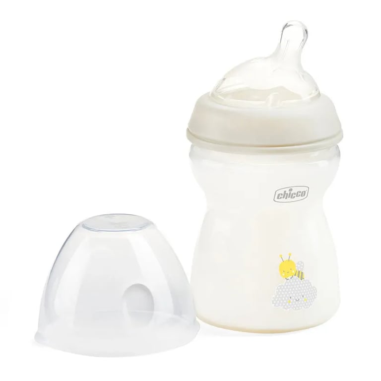Biberon Well Being Silicone Flux Moyen 2M+ Blanc