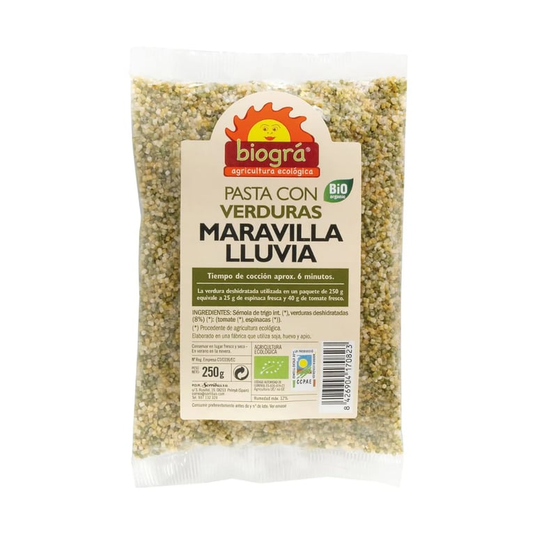 Pasta Con Verduras Maravilla Lluvia Bio