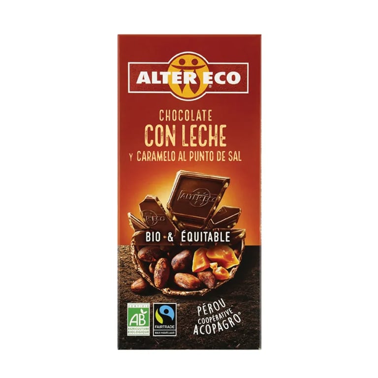 Chocolate Con Leche Y Caramelo Al Punto De Sal Bio