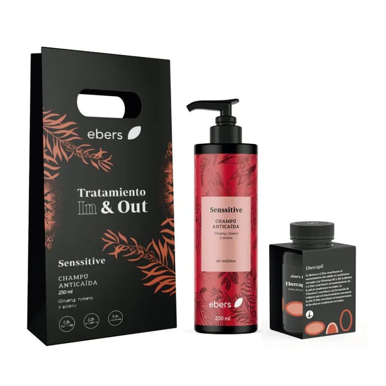 In Out Senssitive shampoo anti-uitval 250 ml + Ebercapil 30 parels