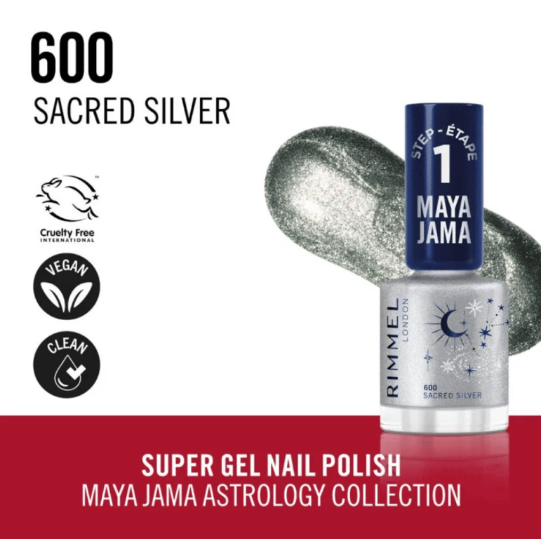 Vernis Super Gel Maya Jama #600 Sacred Silver de Rimmel London