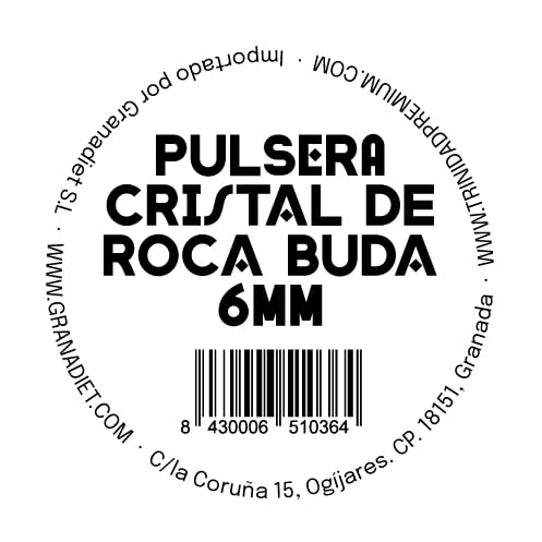 Pulsera Cristal Roca Buda 6 mm - imagen 2 de 2