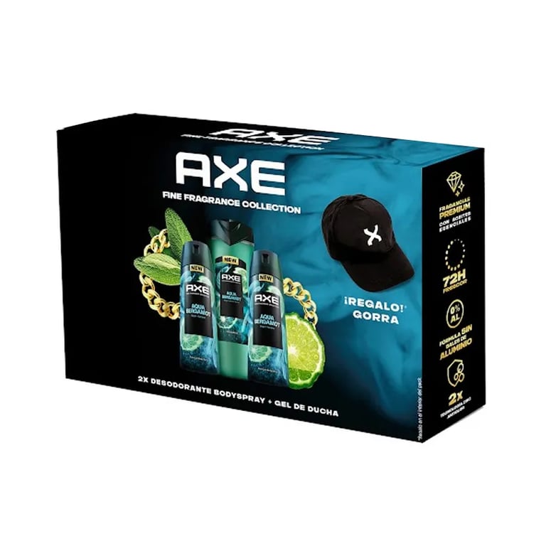 Aqua Bergamot Gel 300 ml + Deodorant Spray 150 ml x 2 + Kappe