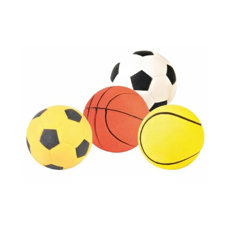Zachte rubberbal 6 cm gemengde kleur