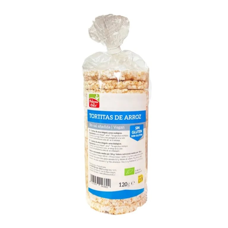 Tortitas De Arroz Integral Sin Gluten Ni Sal Añadida