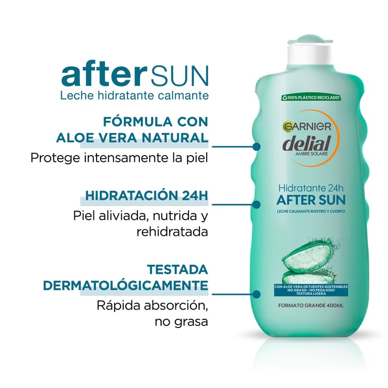 Delial Aftersun Hidratante Leche Calmante Aloe Vera 400 ml de Garnier