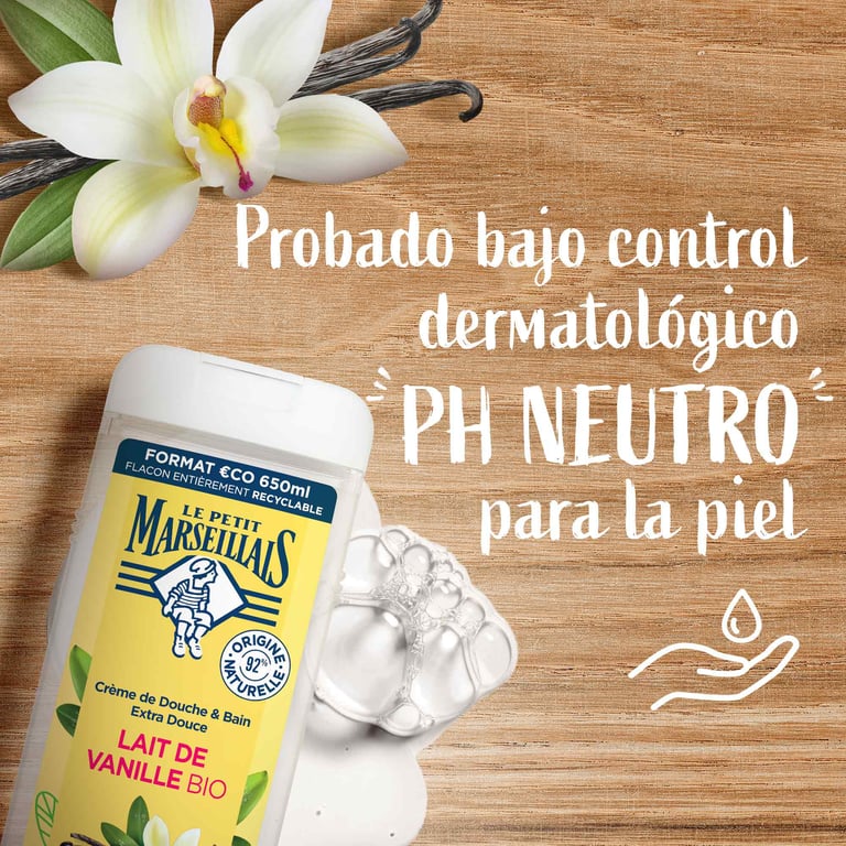 Crème De Douche Extra Douce Lait De Vanille Bio 650 ml de Le Petit Marseillais