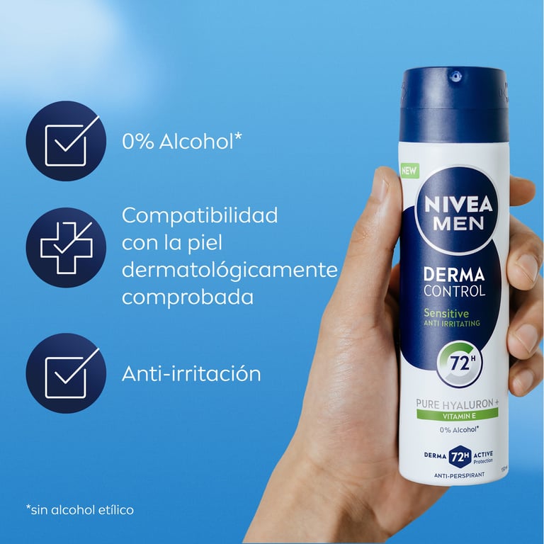 Derma Control Sensitive Men Desodorante Spray 200 ml de Nivea