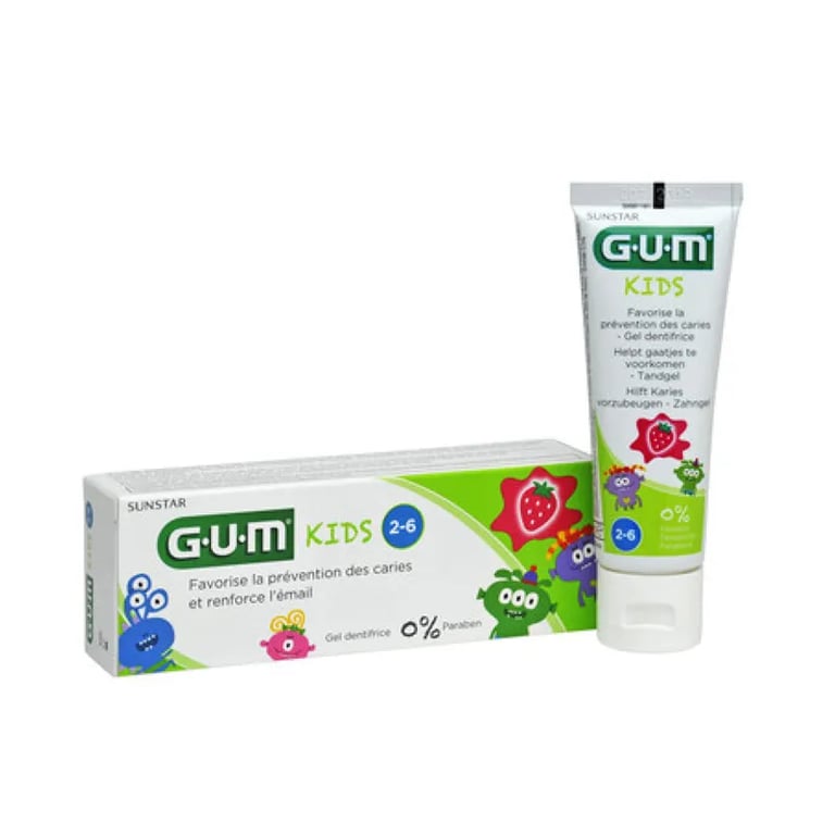 GUM KIDS PASTA DENTÍFRICA FRESA 2-6 AÑOS