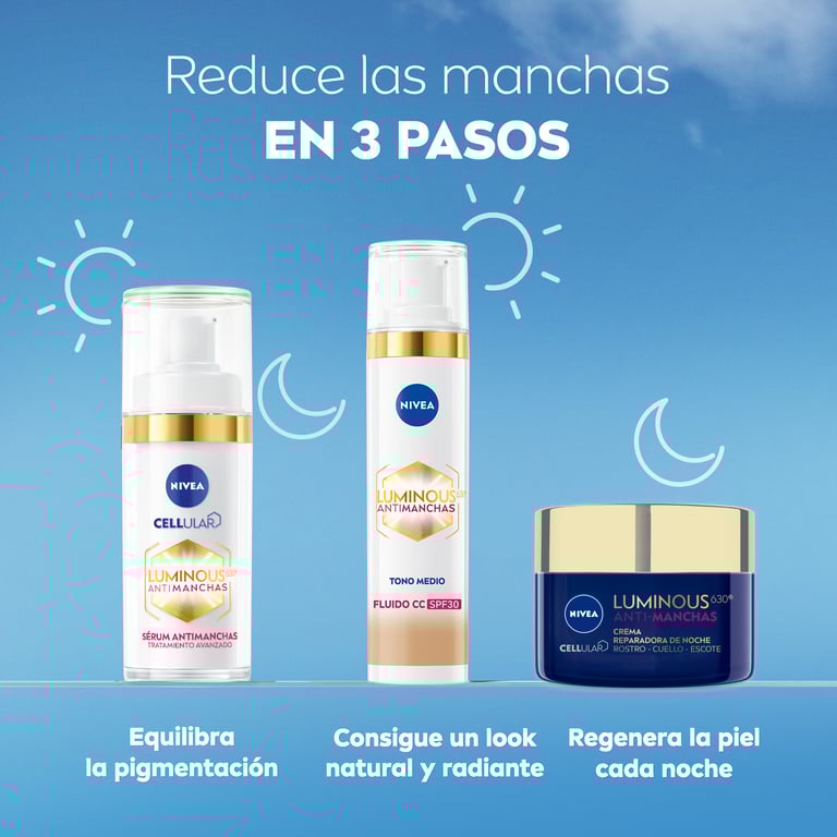 Cellulaire Lumineux 630 Anti-Taches Fluide Avec Couleur SPF30 #Moyen 40 ml de Nivea